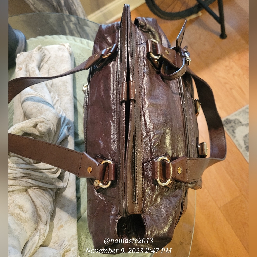 L.A.M.B. by Gwen Stefani Leather Satchel Luxury Designer Handbag #620 - Picture 12 of 17